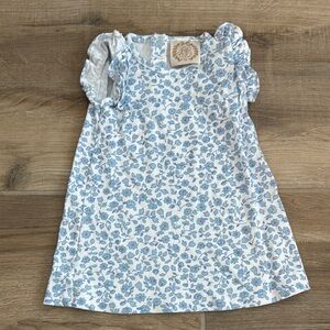 The Beaufort Bonnet Company Blue and White Puff Sleeve Sundress